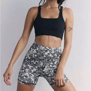 NWT FP Movement Never Better Printed Bike Shorts | Daisy Maze Black Combo | S